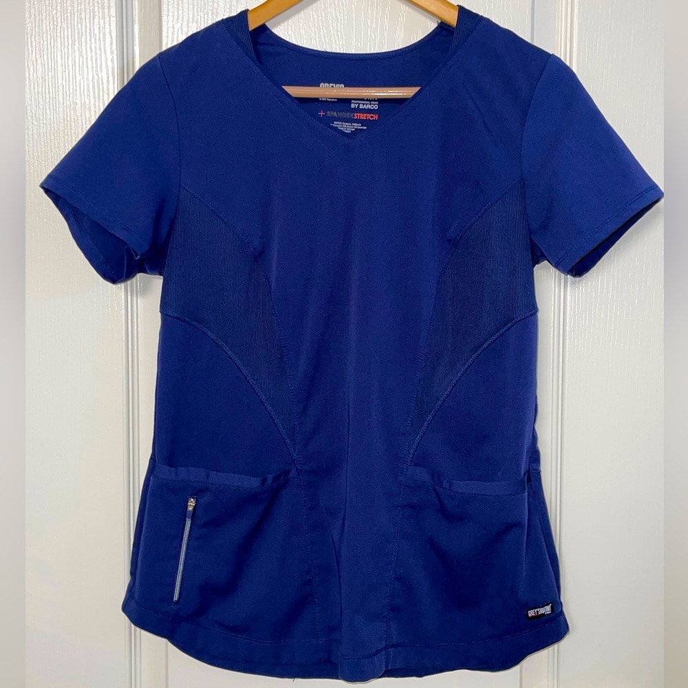 Grey’s Anatomy by Barco women’s scrub top stretch small blue